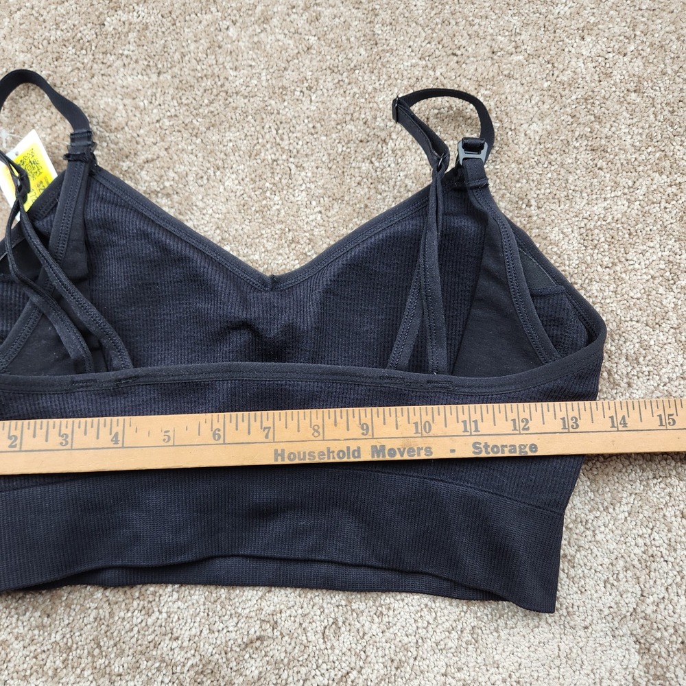 Motherhood Maternity Womens Black Seamless Ribbed Nursing Bra 94009-01 Large NWT - Picture 3 of 5